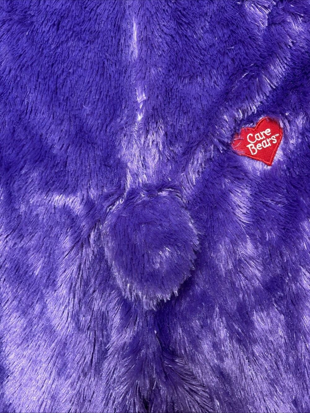 Care Bears Jumpsuit Child Small Purple Share Bear Costume Furry Flip Mitt Hooded - Picture 13 of 14